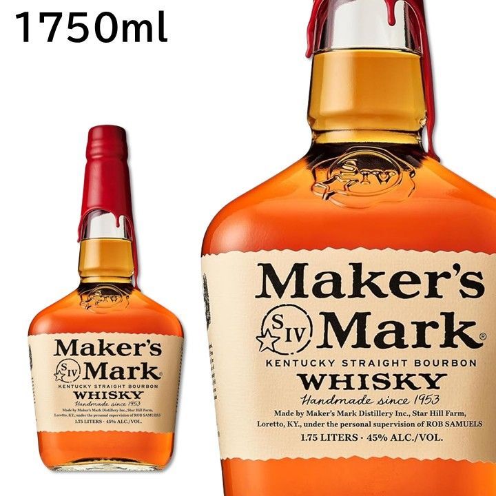 古酒 90年代 バーボンウイスキー　メーカーズマーク 1750ml 1本 メーカーズマーク 1750ml 大容量 バーボン ウイスキー - メルカリ