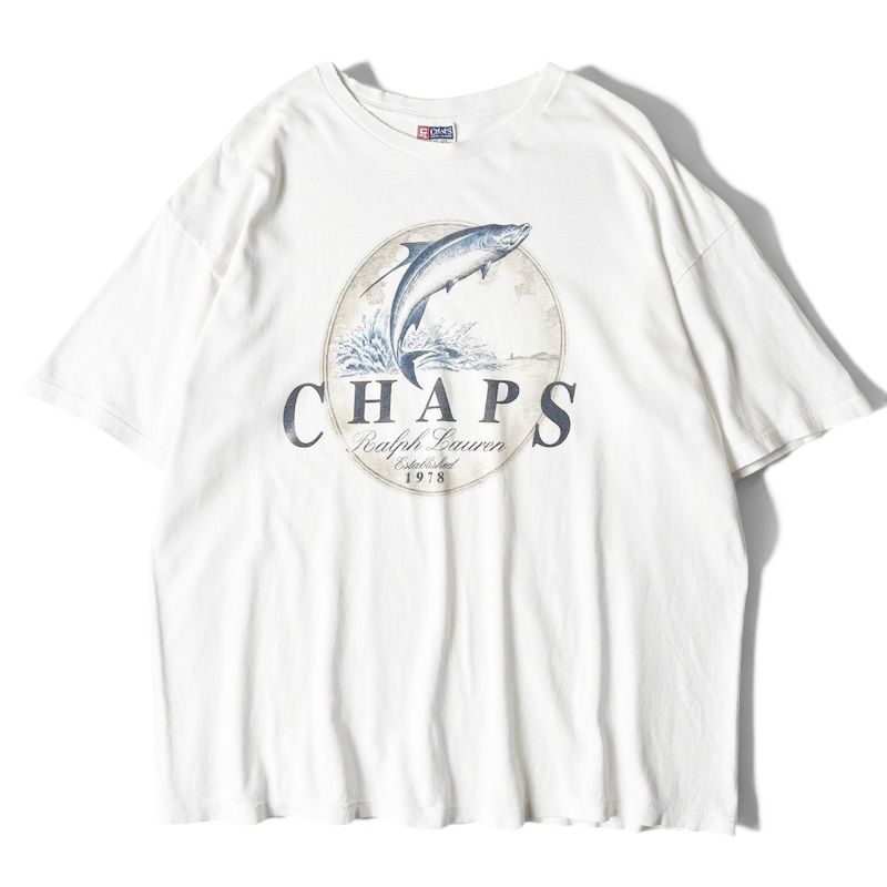 90s USA製 CHAPS RALPH LAUREN フィッシング プリント 半袖 Tシャツ L / 90年代 オールド チャップス ポロ ラルフローレン アメリカ製