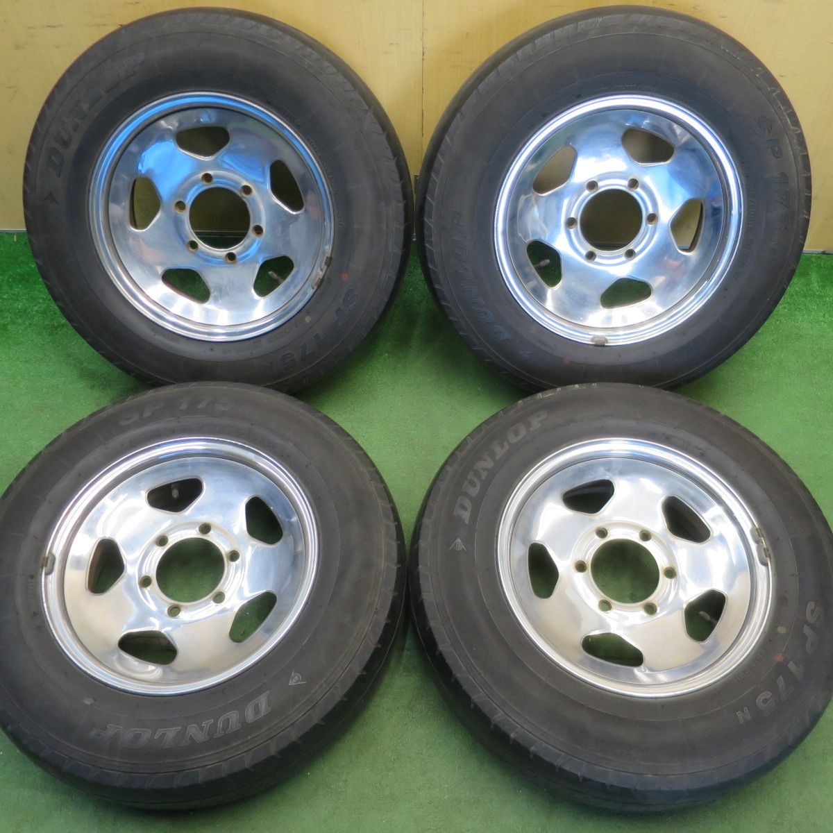4本価格★三菱 デリカ スターワゴン 純正 スチール 195/80R15 107/105L ダンロップ SP175N 15インチ PCD139.7/6H★6052601NJノ