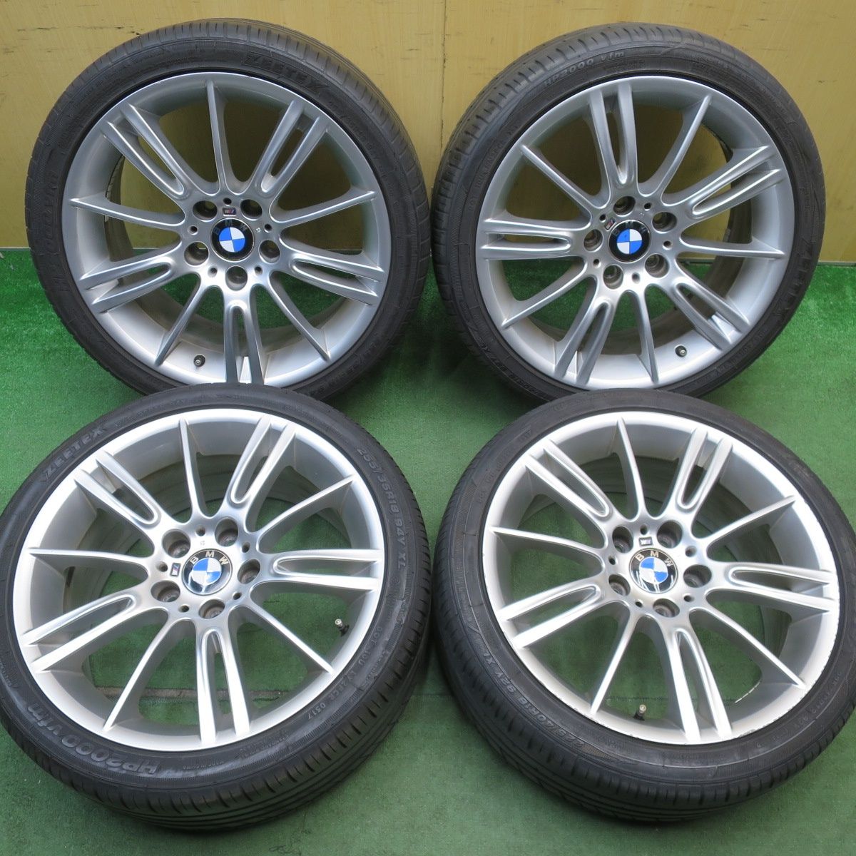 バリ溝！キレイ！8.5分★BMW 3シリーズ E90 Mスポーツ 純正 225/40R18 255/35R18 ジーテックス HP2000 vfm 18インチ PCD120/5H★6052003NJノ