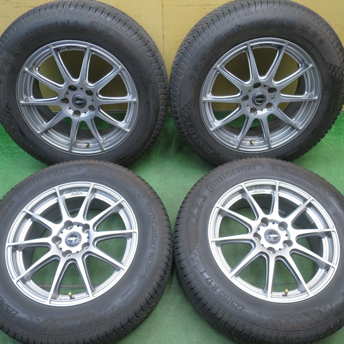 バリ溝！23年！キレイ！9.5分★スタッドレス 225/65R17 コンチネンタル ノースコンタクト NC6 X CROSS SPEED PREMIUM クロススピード プレミアム 17インチ PCD114.3/5H★6051909NJス