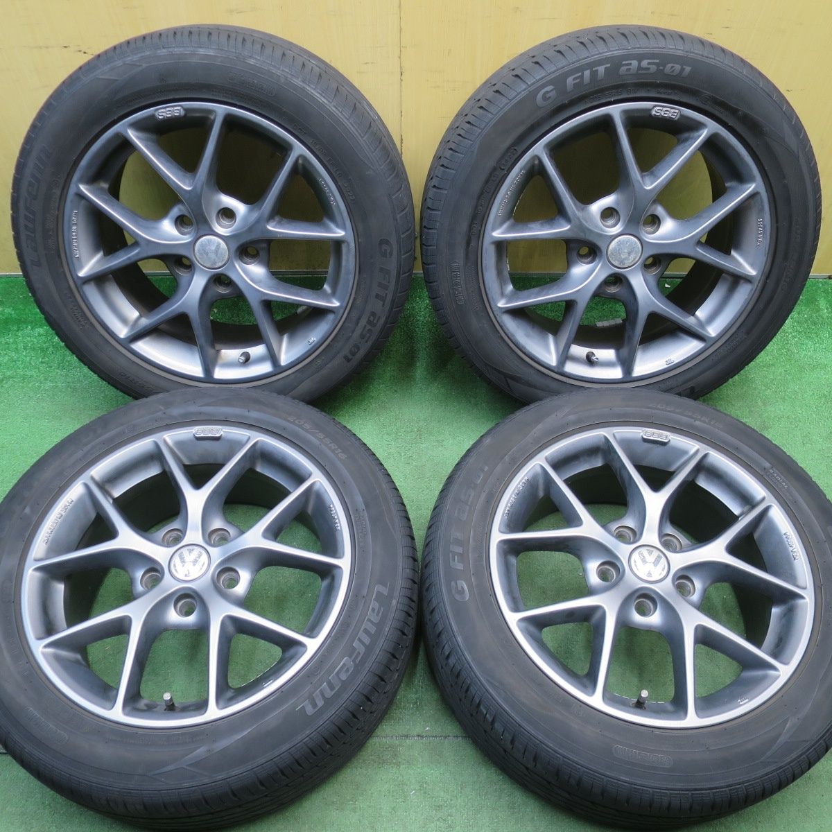 バリ溝！22年！9分★ワーゲン 等 BBS SR011 205/55R16 ラウフェン G FIT as-01 16インチ PCD112/5H★6052202NJノ