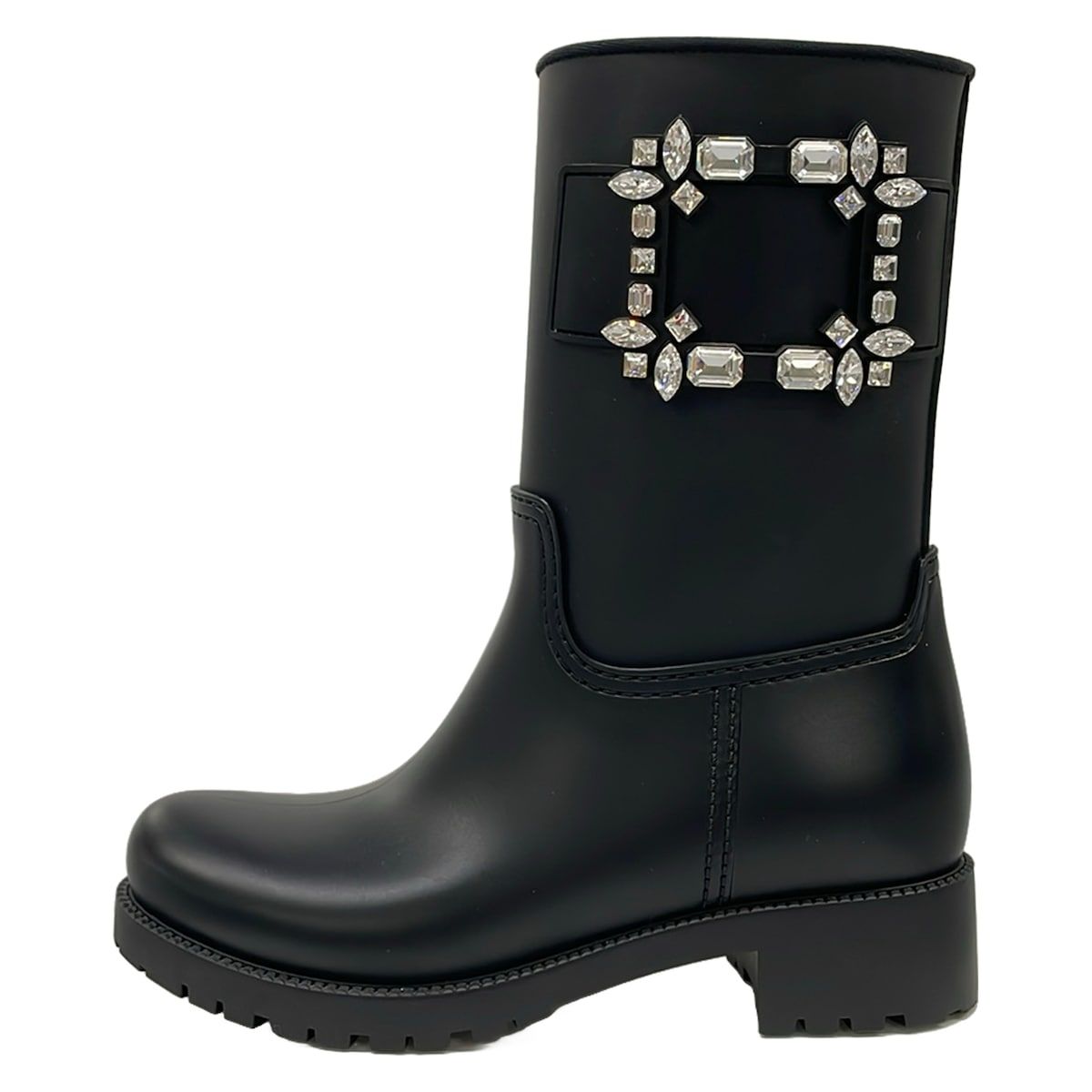 RogerVivier(ロジェヴィヴィエ) レインブーツ 36 レディース - 黒 ビジュー 32,110円