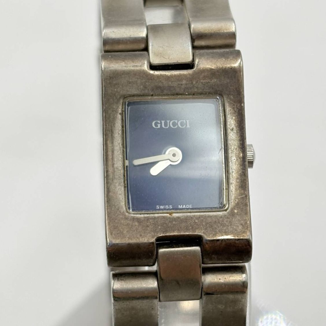 ❗️✨GUCCI スクエアウォッチ ブルー文字盤✨❗️】不動ジャンク