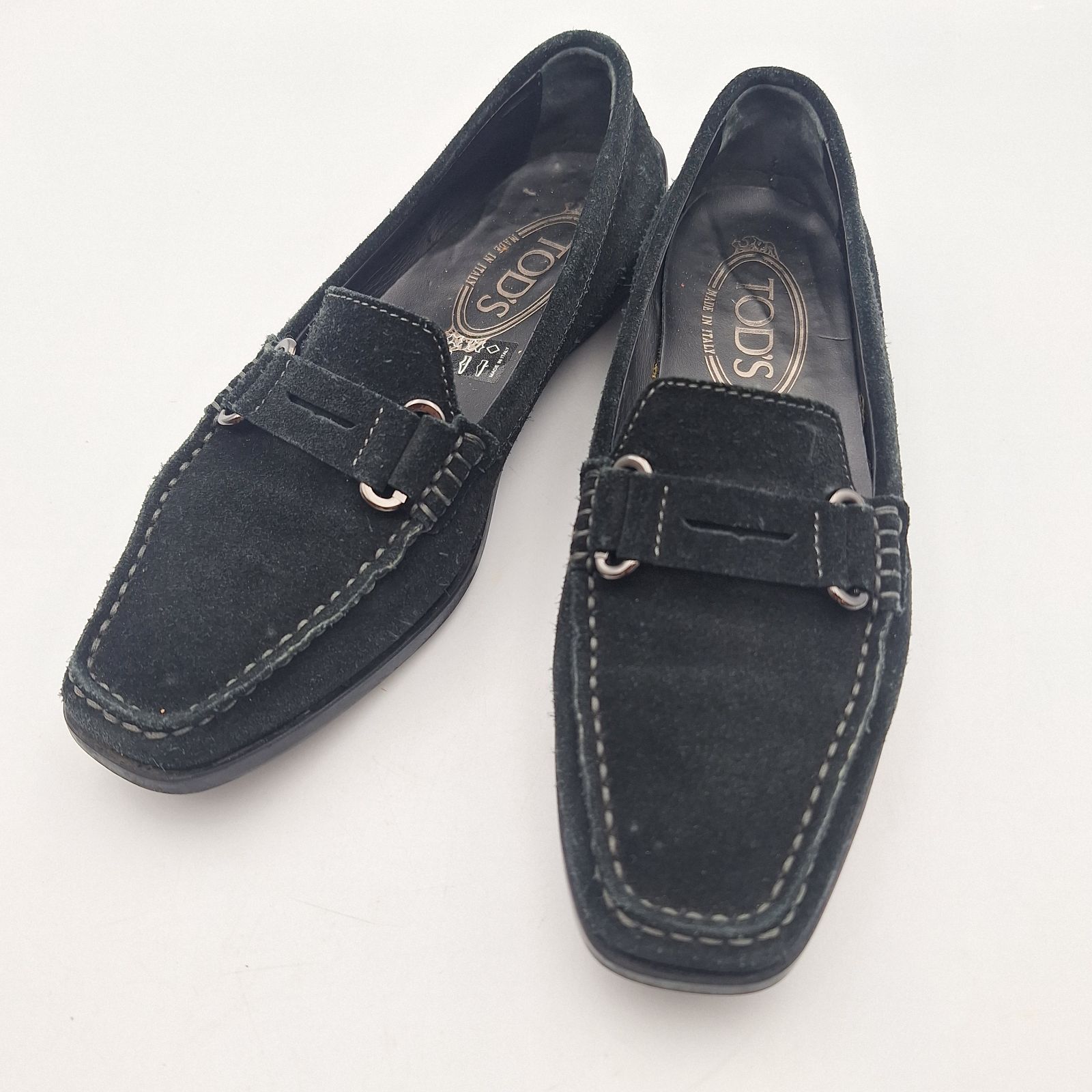 TOD'S トッズ ローファー スエード レザー ブラック 35 美品 シューズ