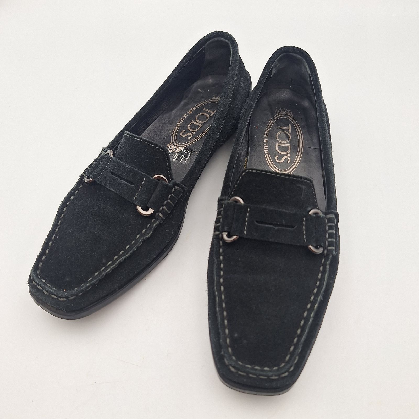TOD'S トッズ ローファー スエード レザー ブラック 35 美品 シューズ