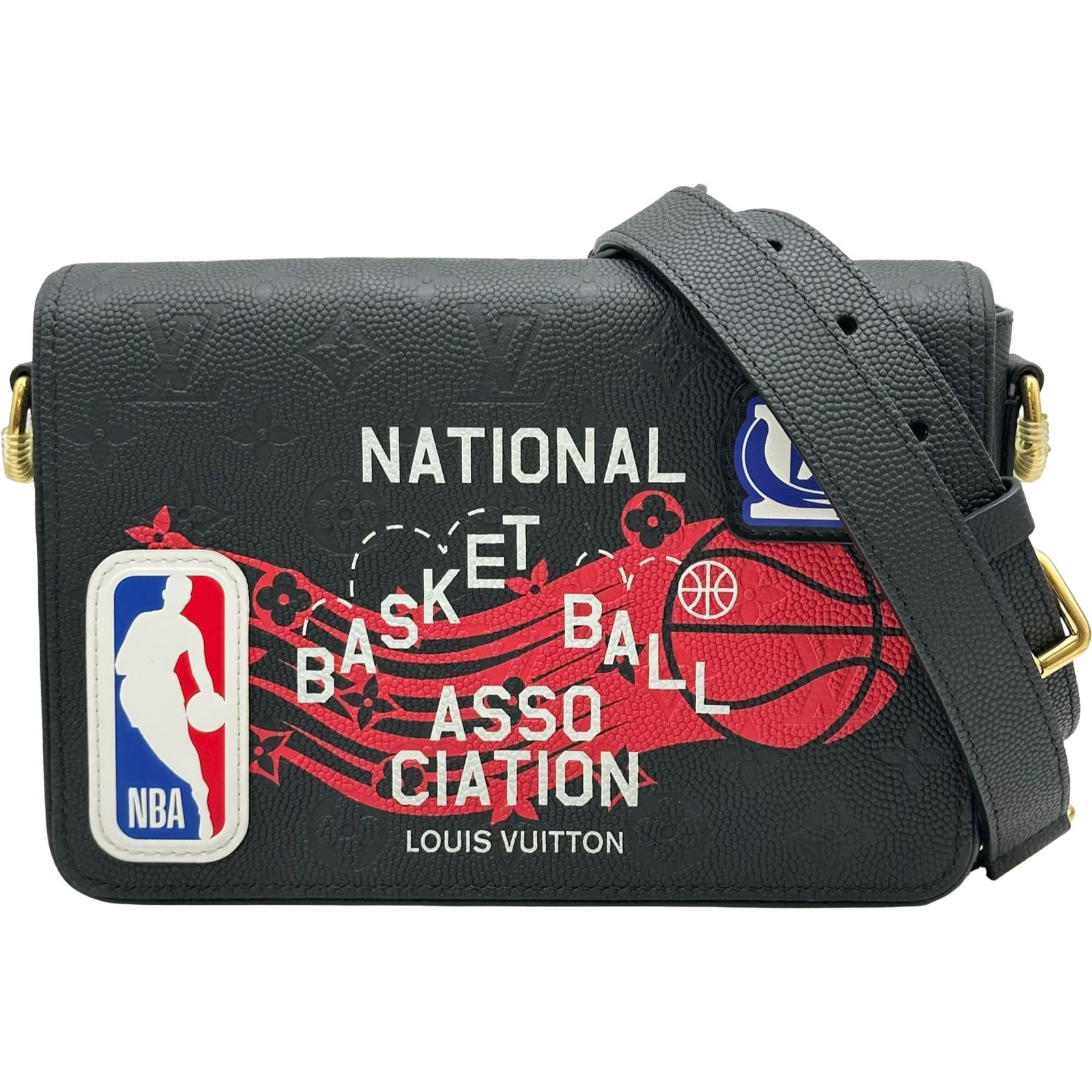 ルイ・ヴィトン LOUIS VUITTON LV×NBA ステゥディオ・メッセンジャーバッグ M58498 ブラック モノグラム・アンプラント メンズ メッセンジャーバッグ