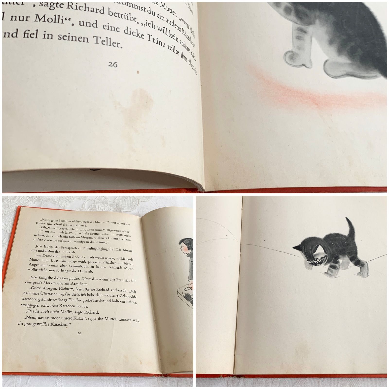 1930s-1940s - こねこのミトン-古絵本 希少な初版年代のドイツ語翻訳版