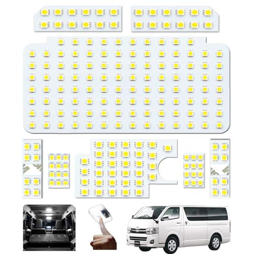 ハイエース200系 LEDルームランプ トヨタ 4型/5型/6型/7型/8型 スーパーGL用 ホワイト 室内灯 専用設計 爆光 カスタムパーツ KDH200/TRH200系 標準/ワイドボディ LEDバルブ 内装パーツ 取付簡単 8点セットt fb14a799