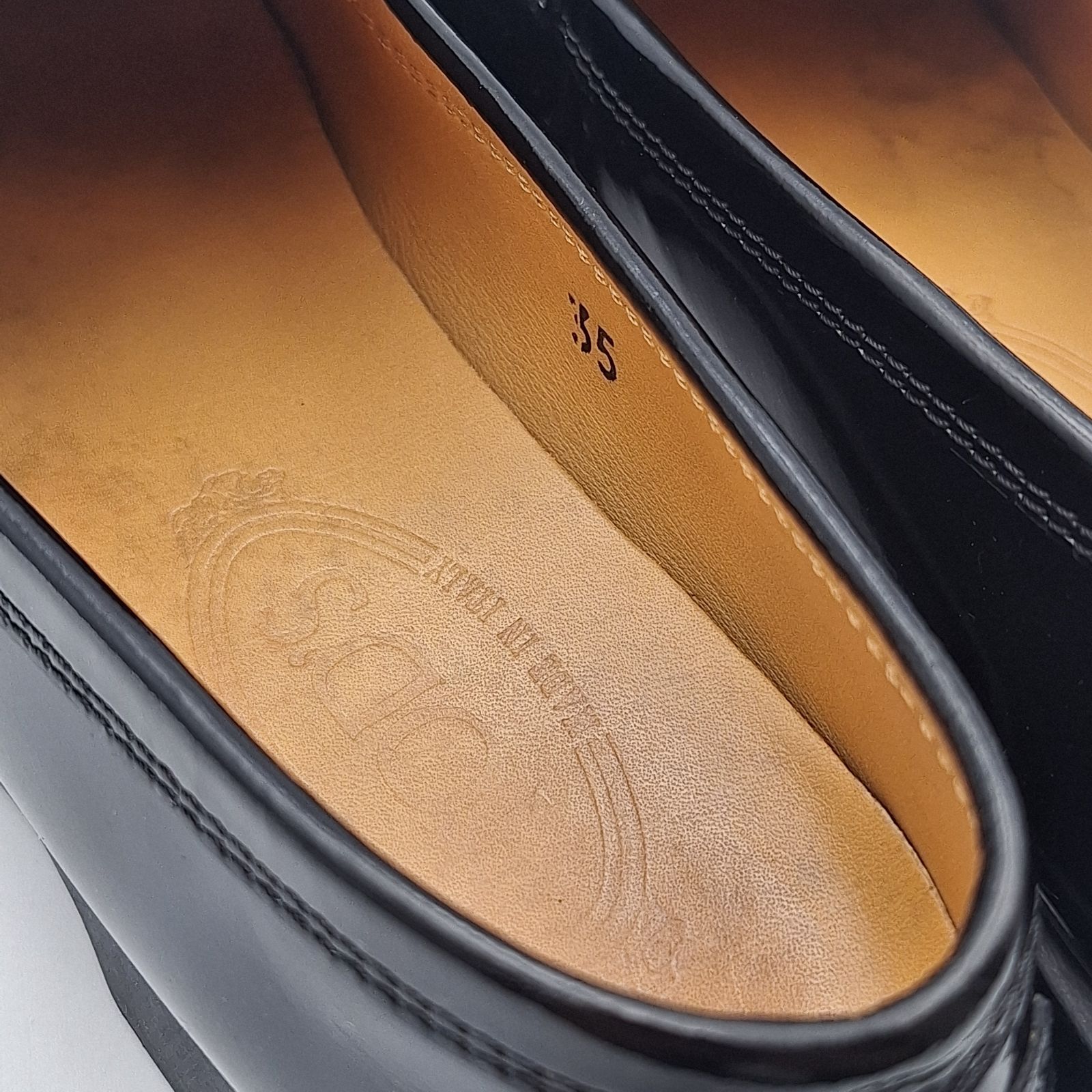 TOD'S トッズ コインローファー エナメル レザー ブラック 35 シューズ