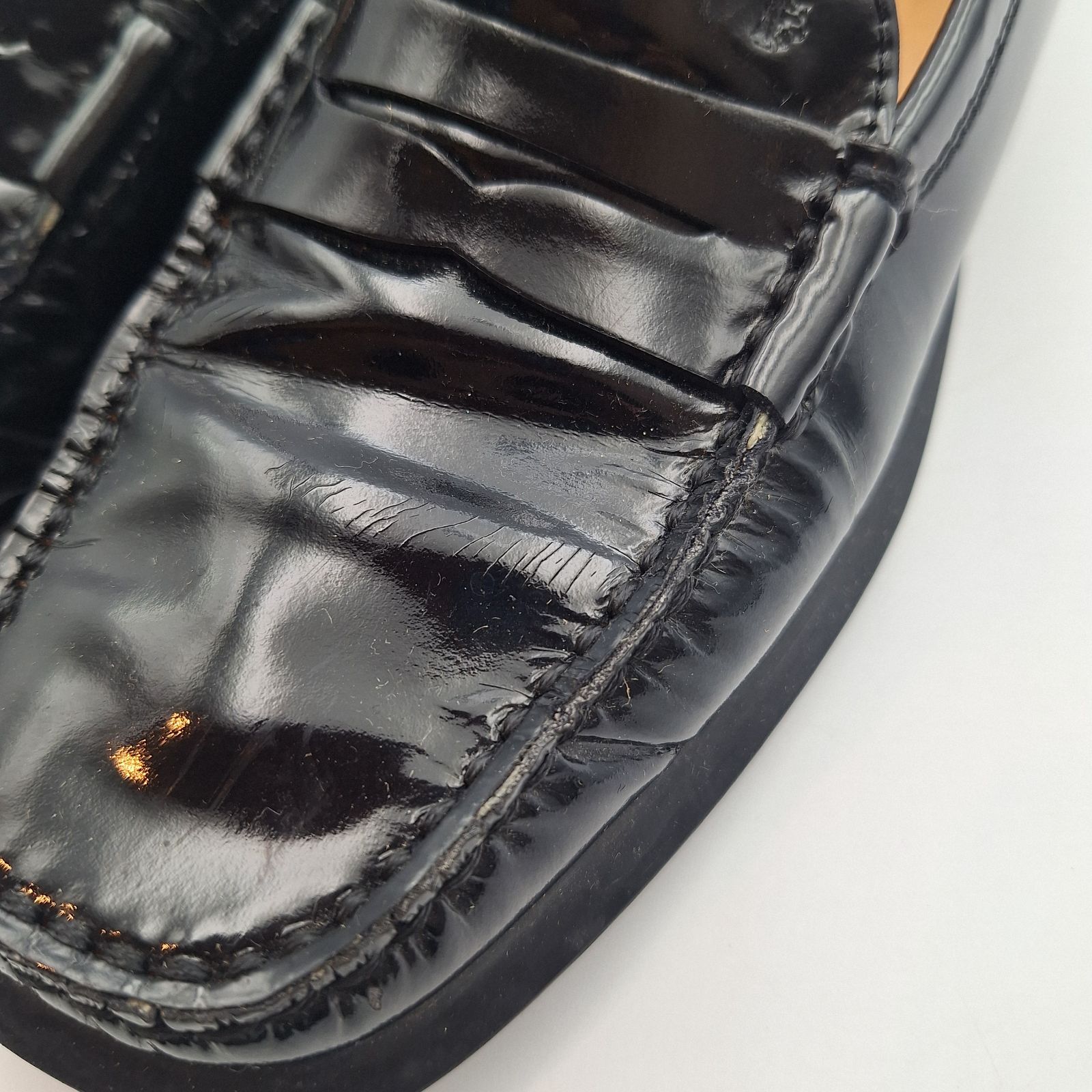 TOD'S トッズ コインローファー エナメル レザー ブラック 35 シューズ