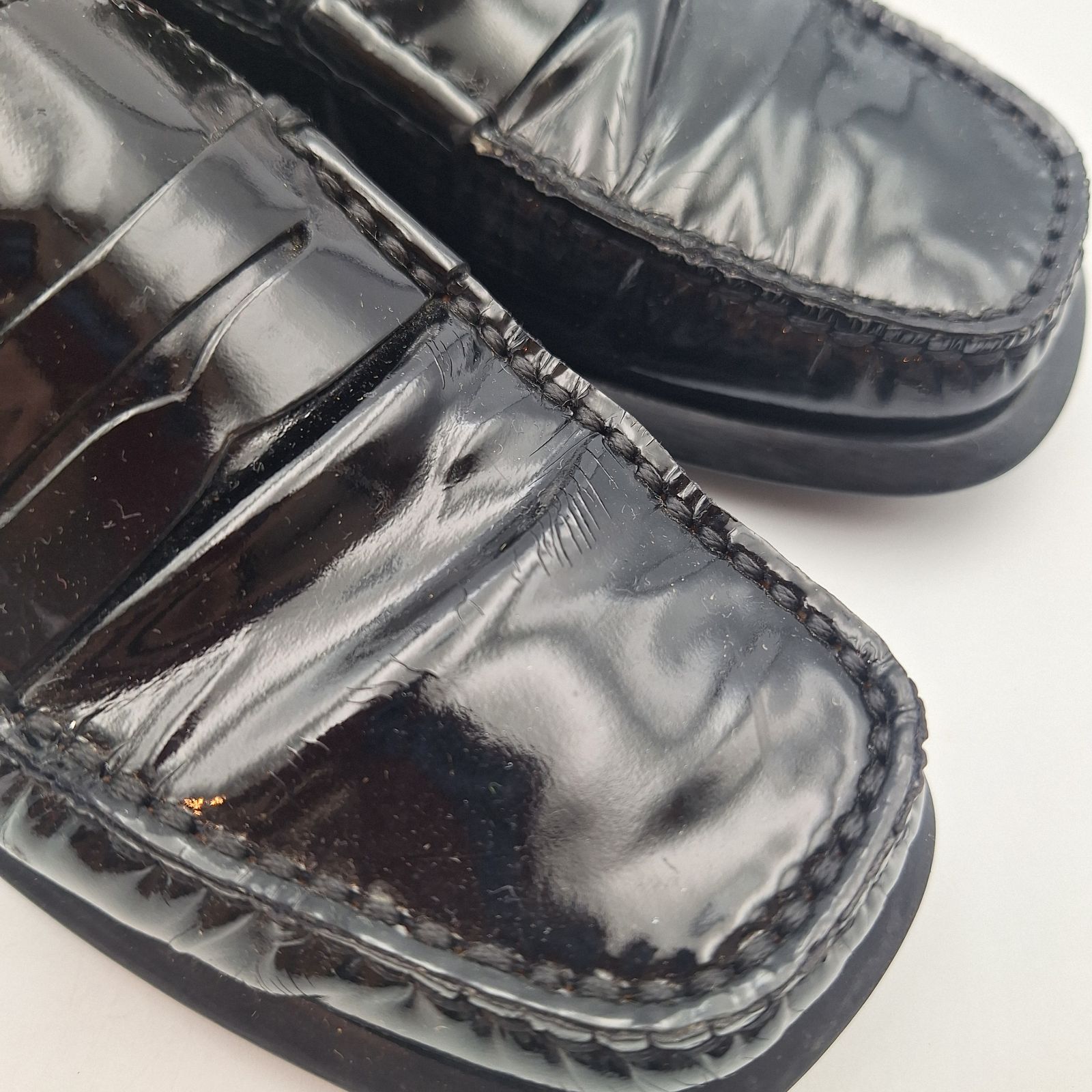 TOD'S トッズ コインローファー エナメル レザー ブラック 35 シューズ