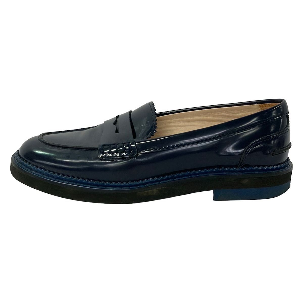 TOD'S(トッズ) ローファー 35 1/2 レディース - ネイビー レザー