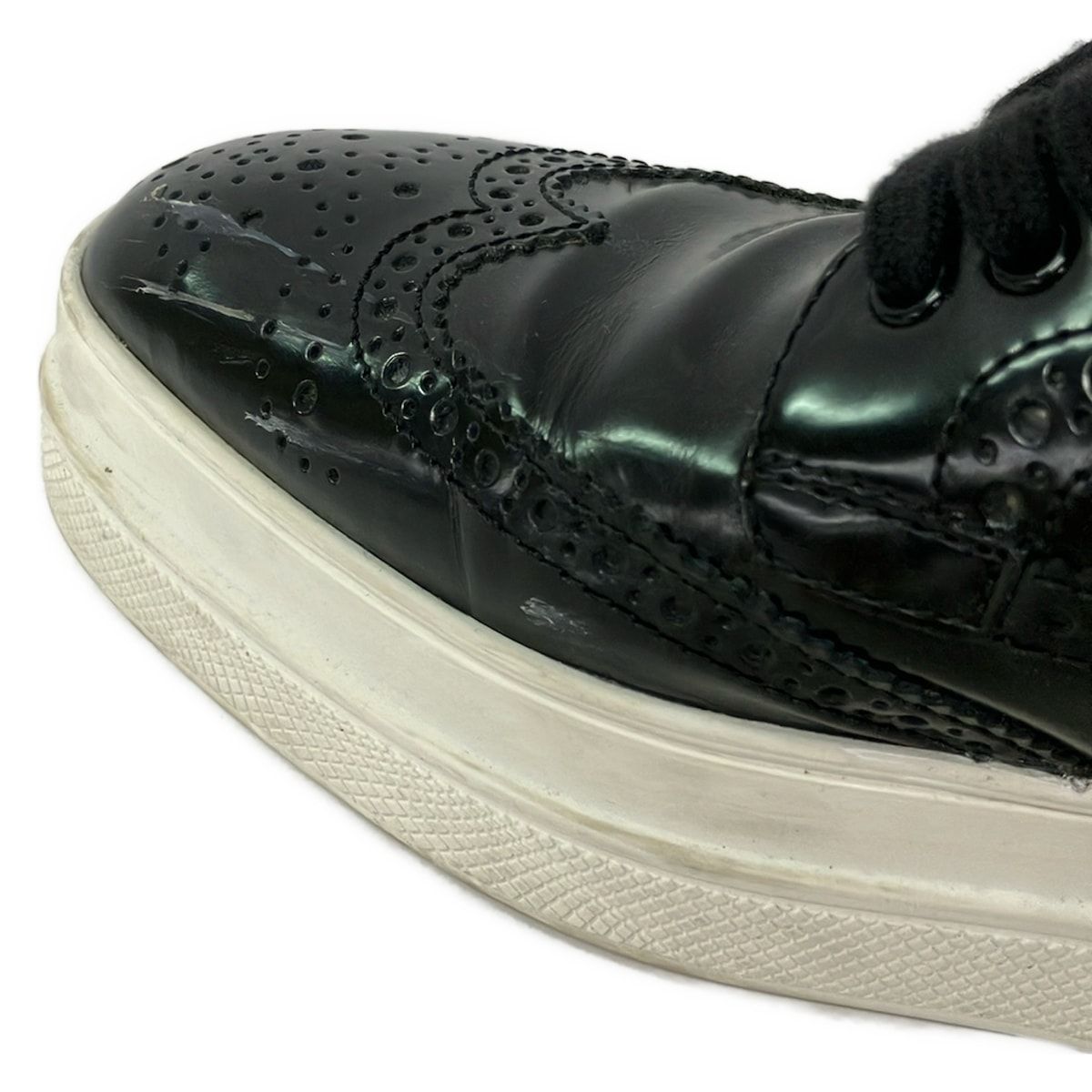 PRADA(プラダ) シューズ 35 レディース - 黒 ウィングチップ/厚底