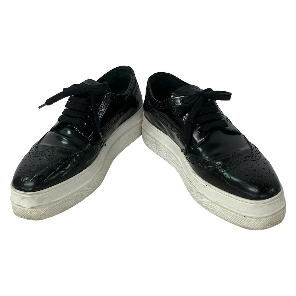PRADA(プラダ) シューズ 35 レディース - 黒 ウィングチップ/厚底 