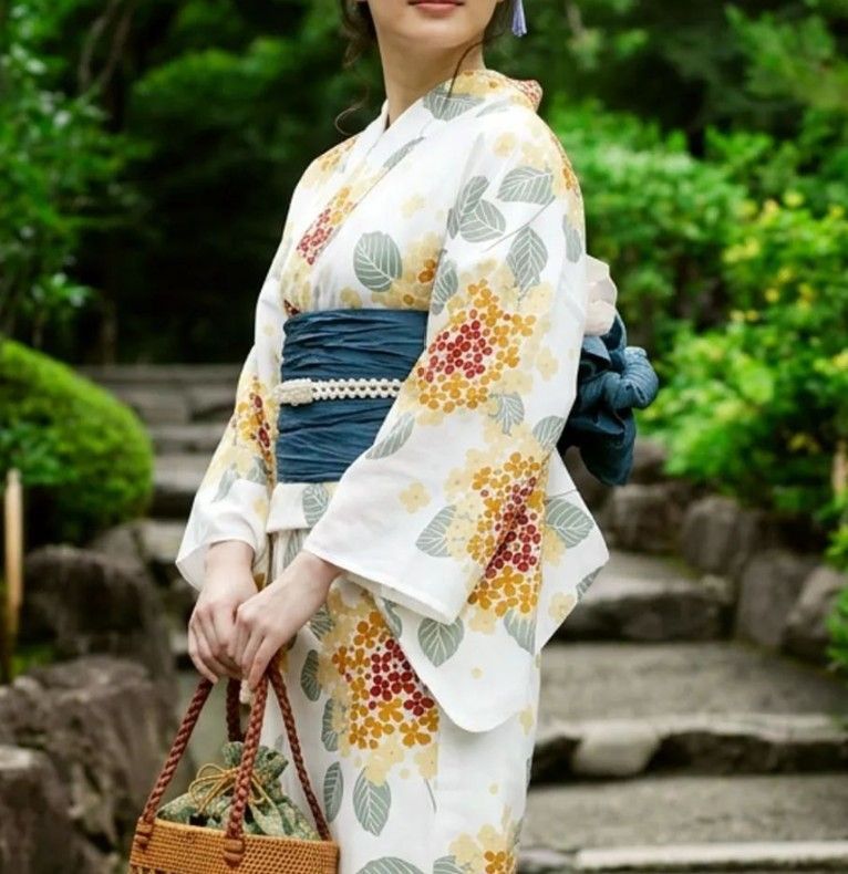 紫陽花オレンジ 【F】簡単！1人で着れる 綿 浴衣 レディース セパレート 浴衣 3点セット 二部式 浴衣+帯 セパレート浴衣 花火大会 夏祭り 盆踊り フリーサイズ ワンピース浴衣 は下のこのショップの商品をすべて見るよりご覧ください