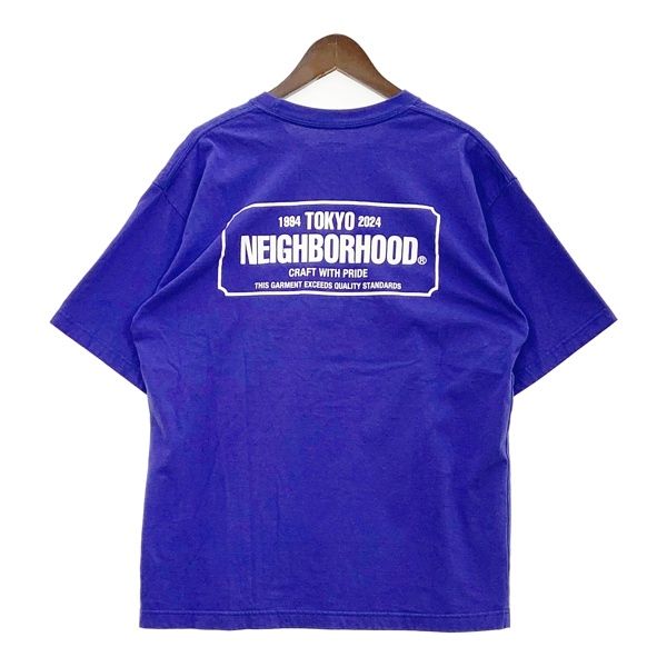 NEIGHBORHOOD ネイバーフッド Tシャツ 半袖 クルーネック コットン プリント 設立30周年記念 メンズ Mサイズ パープル トップス DM19244■