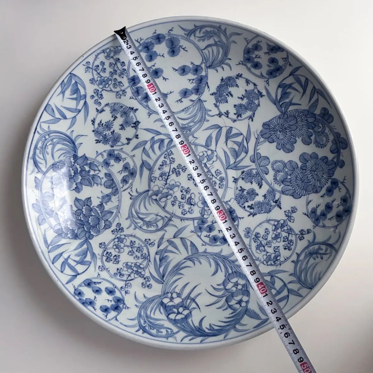 染付花紋大皿　伊万里　骨董　アンティーク　japanese antique