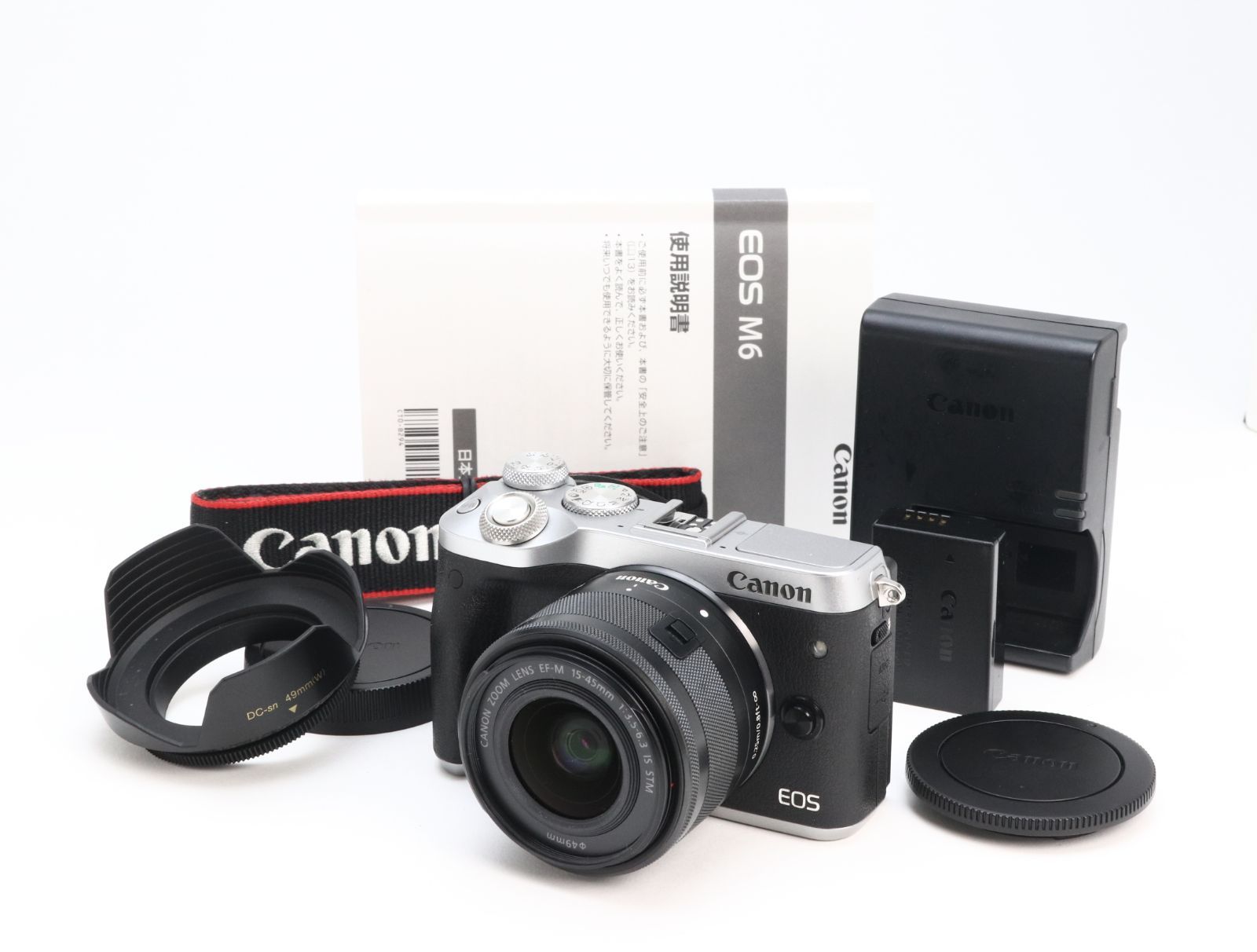 AB+ (良品) Canon キヤノン EOS M6 EF-M 15-45mm F3.5-6.3 IS STM ブラック レンズキット 初期不良返品対応 66-19
