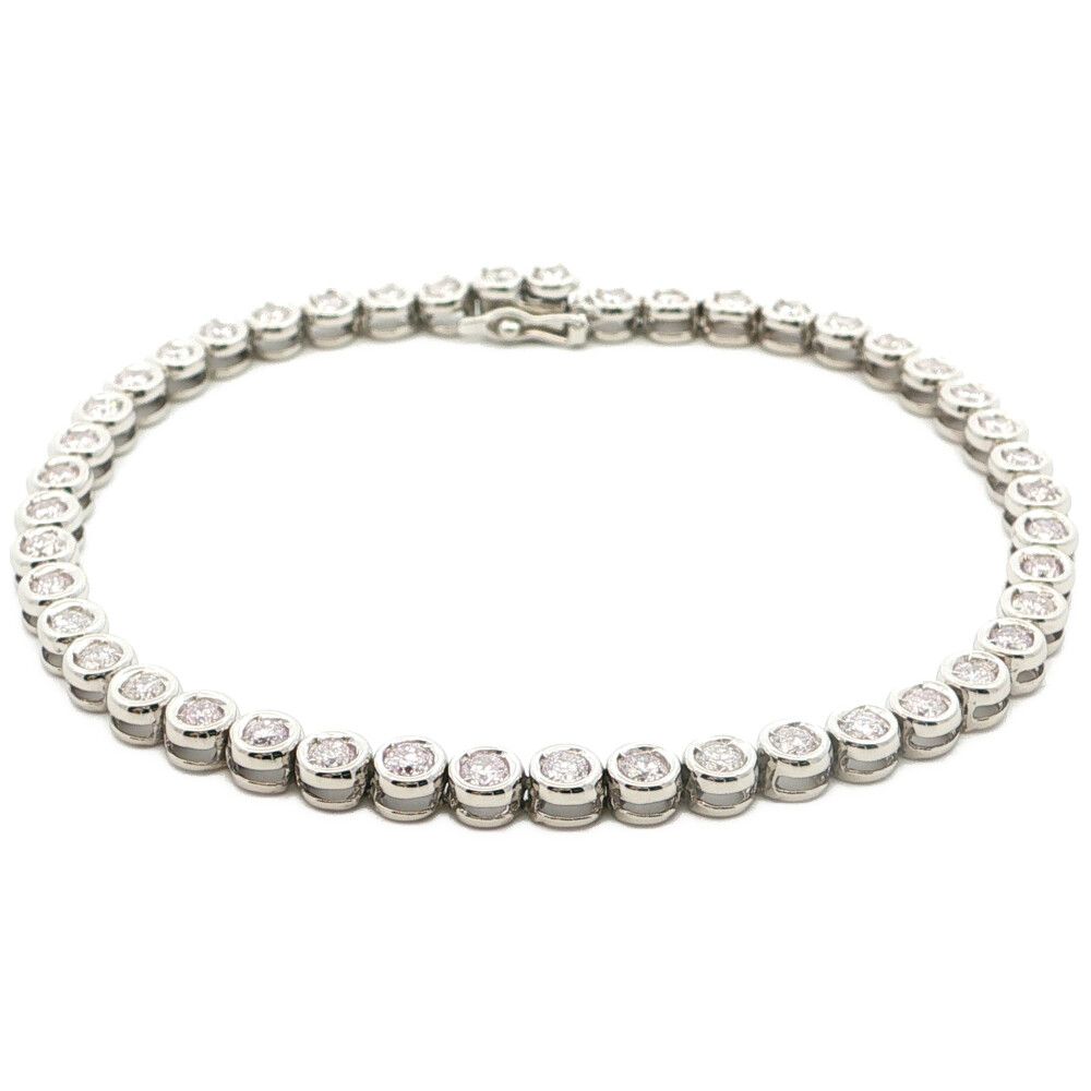 2.00ct ダイヤモンドブレスレット Pt900-13.8g プラチナ レディース メンズ 【♀】【S】【レディース】★■615123【中古】