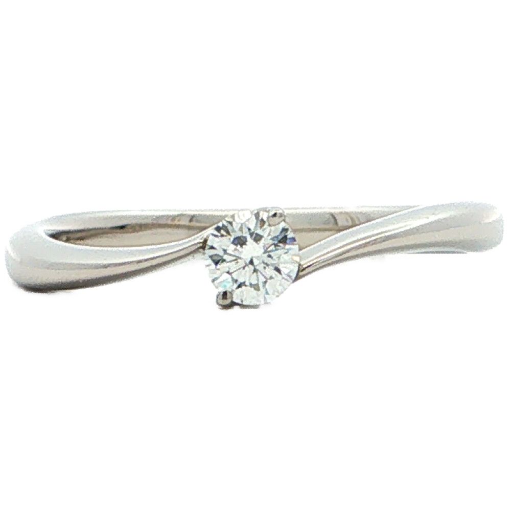 0.14ct Vendome Aoyama ヴァンドーム青山 シンプルライン ダイヤモンドリング 指輪 Pt950-2.7g 9号 #49 プラチナ【♀】【S】【レディース】★■615684【中古】