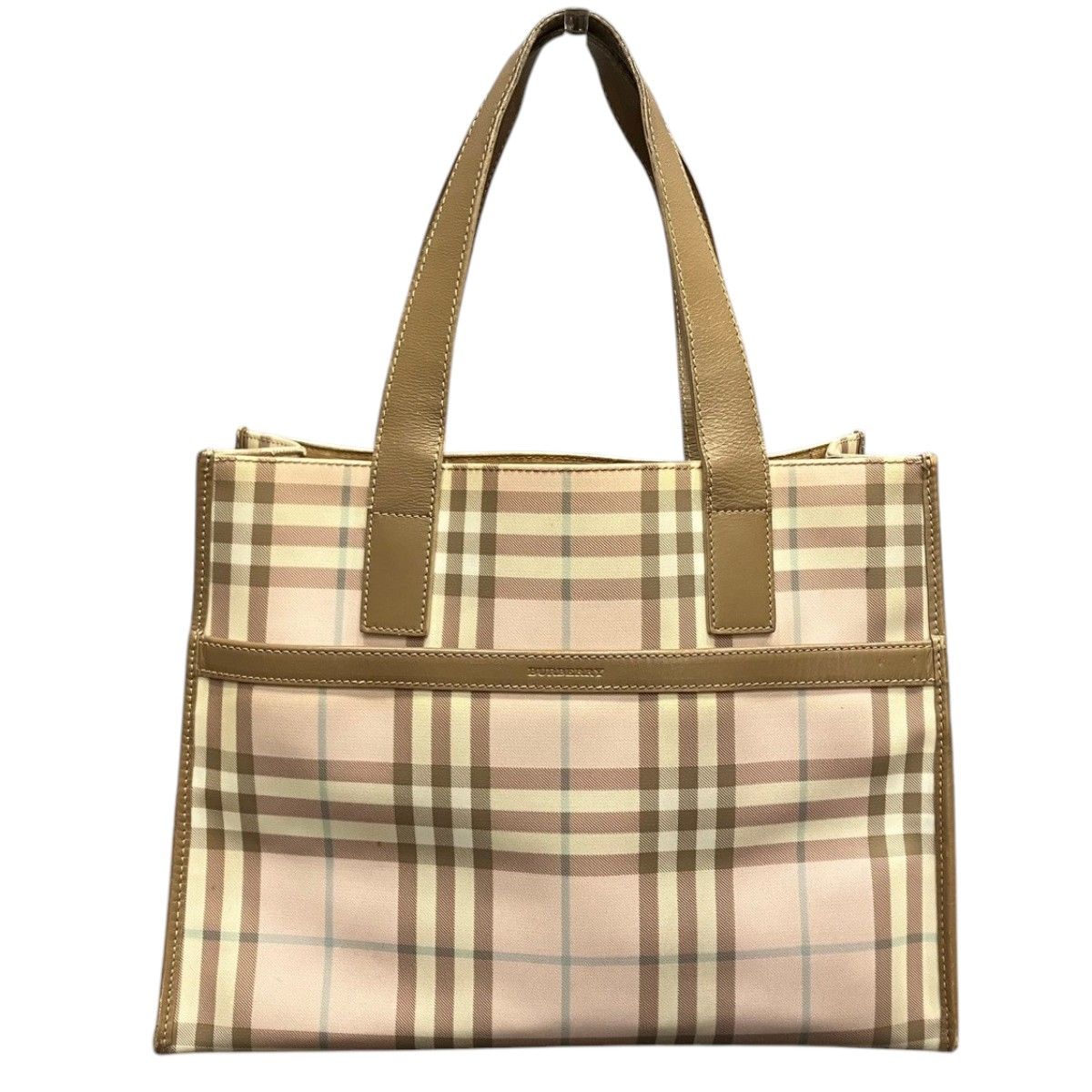 バーバリー BURBERRY ノバチェック トートバッグ PVC レザー レディース