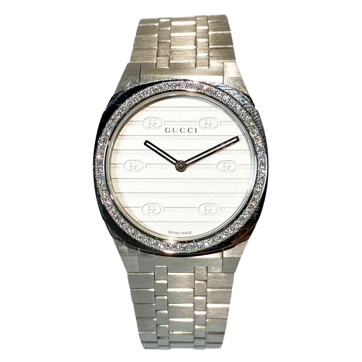 グッチ GUCCI 25H 腕時計 総重量約57g SS SS クオーツ シルバー文字盤 YA163401 レディース