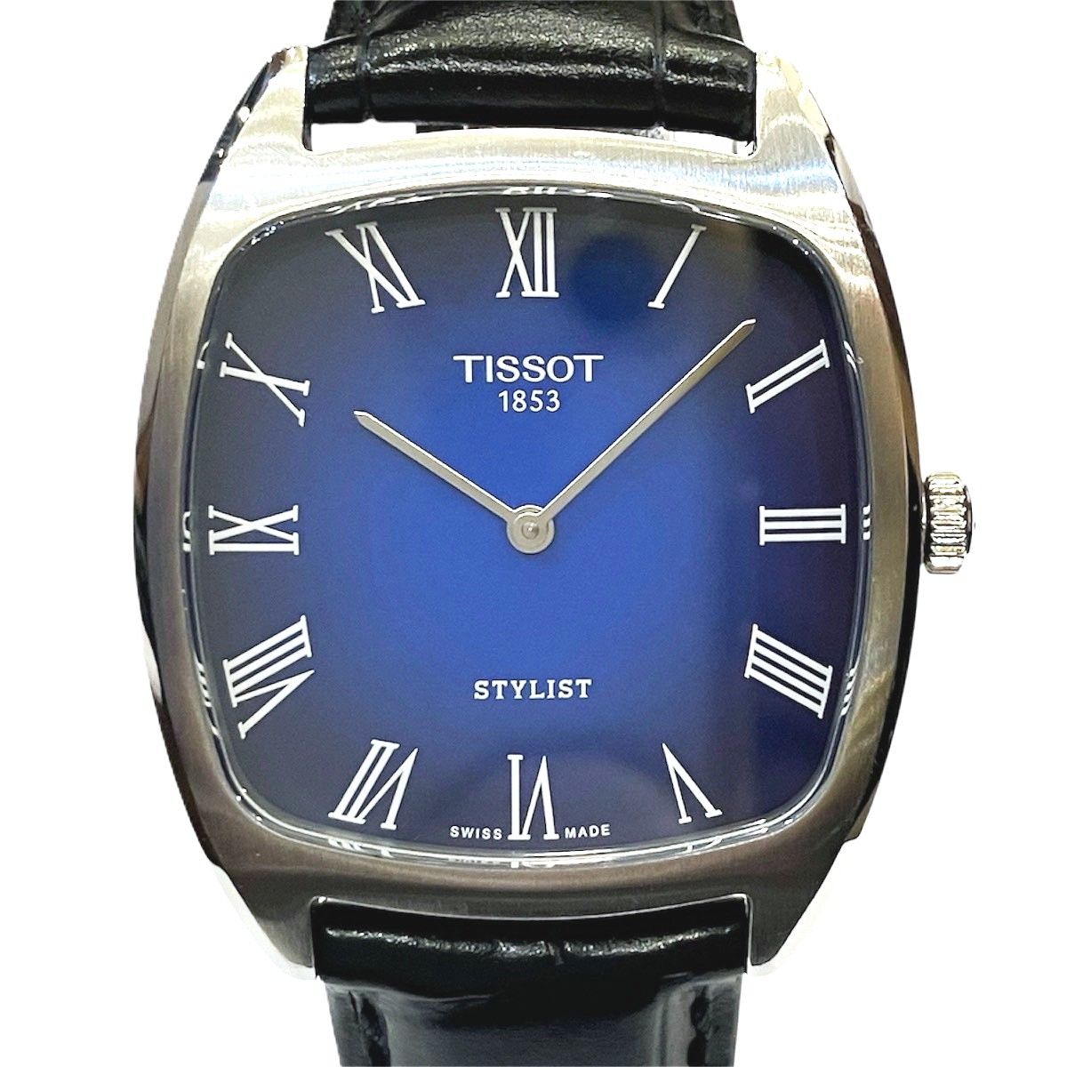 ティソ TISSOT スタイリスト 腕時計 総重量約39.8g SS 本革 クオーツ ブルーグラデーション文字盤 T159.909.16.043.00 メンズ
