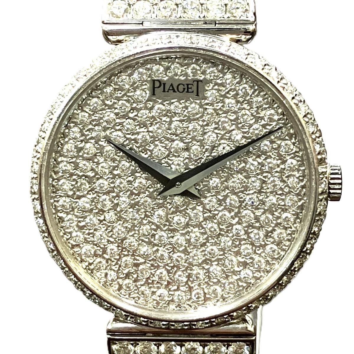 ピアジェ PIAGET トラディション 25mm 腕時計 総重量約49.7g K18 K18 手巻き シルバー文字盤 9007D2B レディース