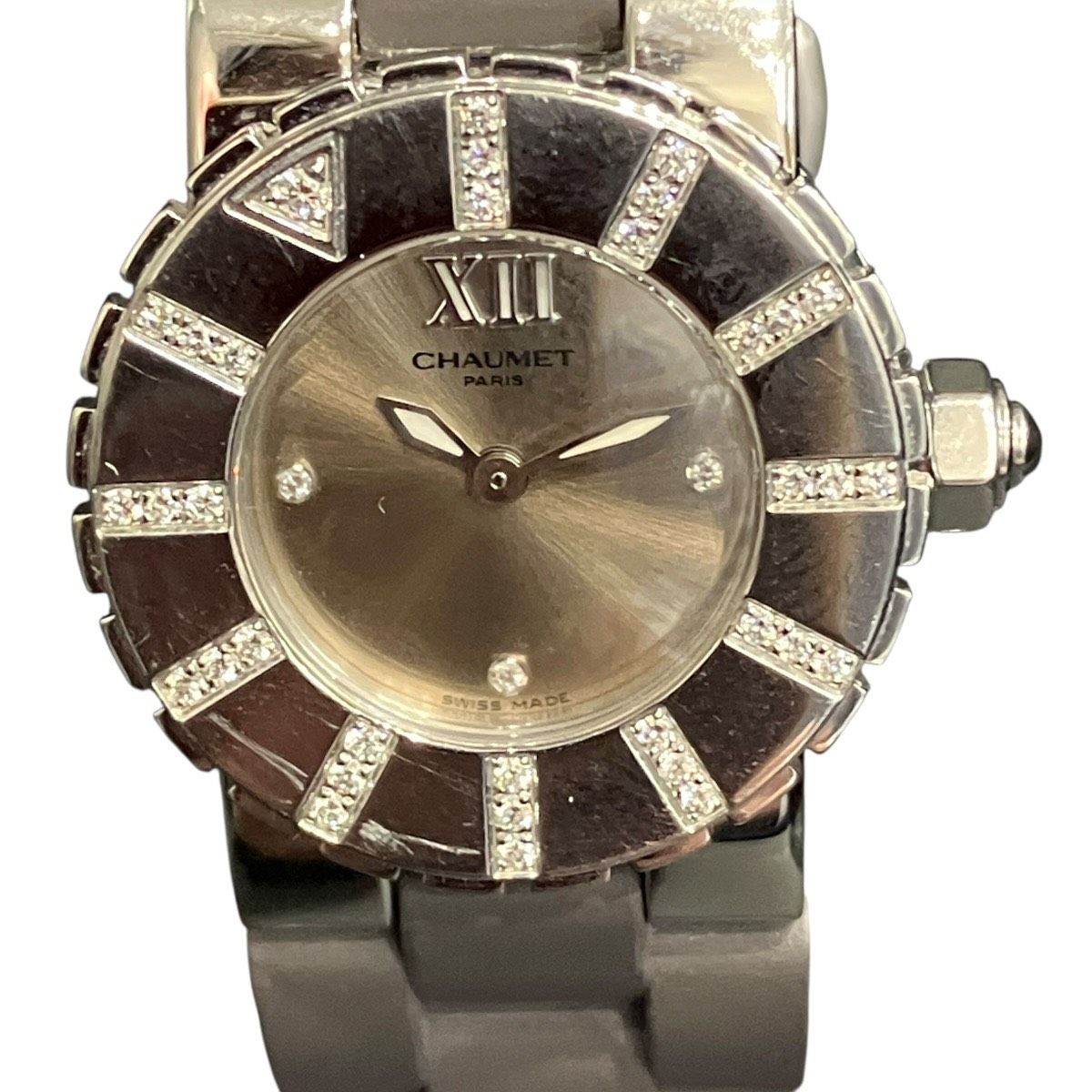 ショーメ Chaumet クラスワン 腕時計 総重量約45.8g SS ラバー クオーツ シルバー文字盤 W06202-16A レディース 64,900円