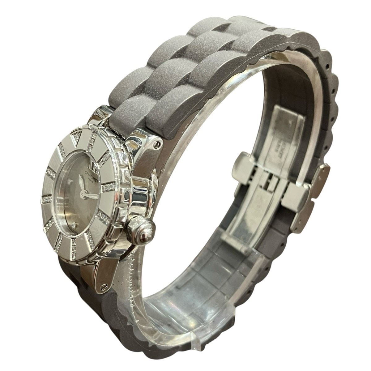 ショーメ Chaumet クラスワン 腕時計 総重量約45.8g SS ラバー クオーツ シルバー文字盤 W06202-16A レディース