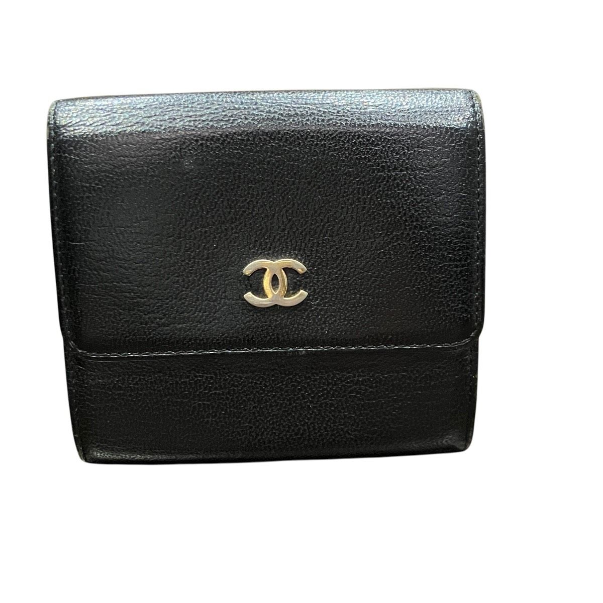 シャネル CHANEL ココマーク 三つ折り財布 レザー レディース