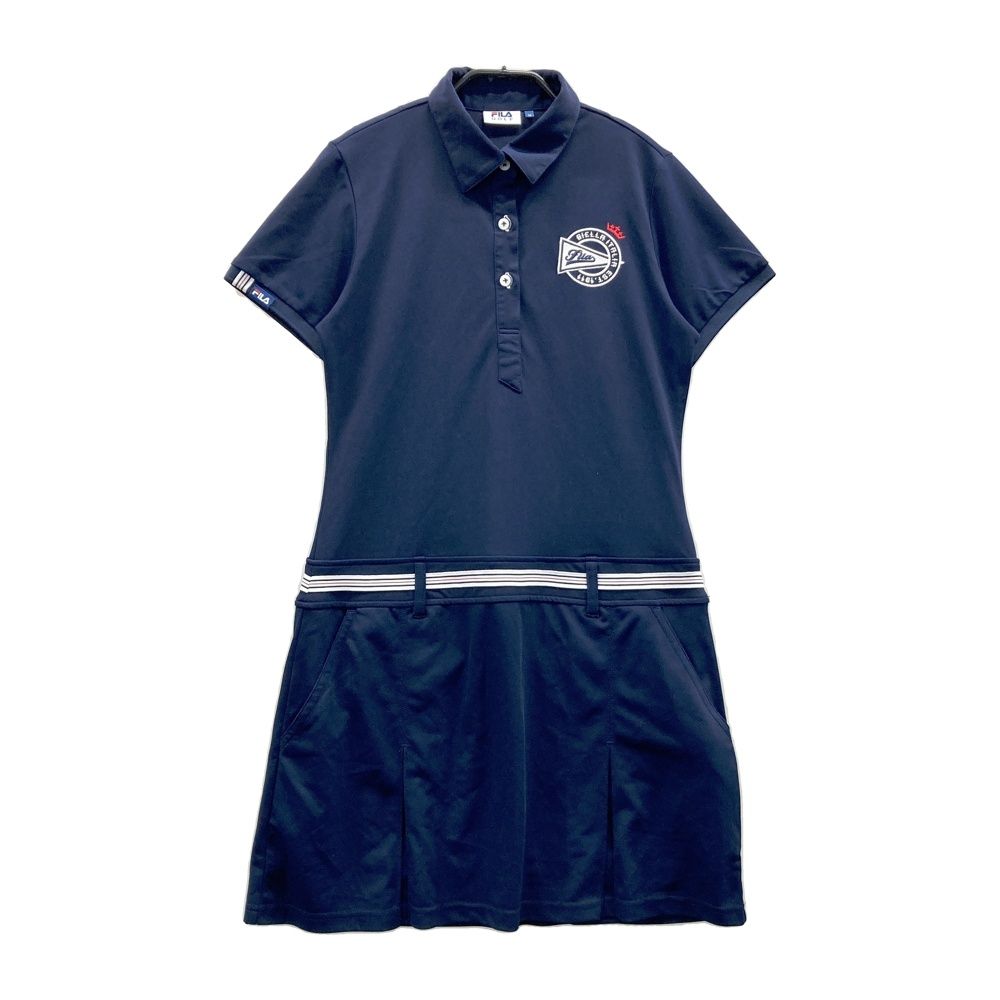 サイズ：M FILA GOLF フィラゴルフ 半袖ワンピース ネイビー系