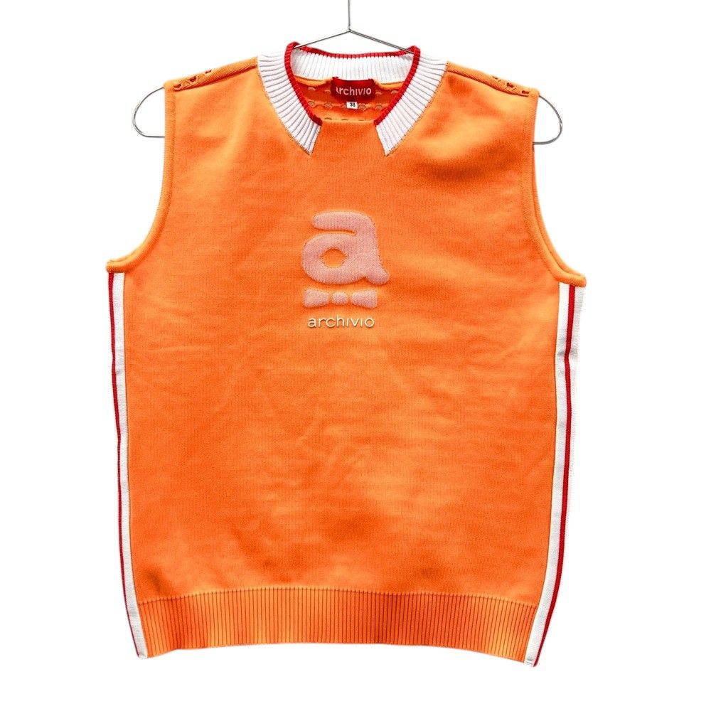 【美品】アルチビオarchivio ベスト　オレンジ サイズ：38 ARCHIVIO アルチビオ ニットベスト オレンジ系