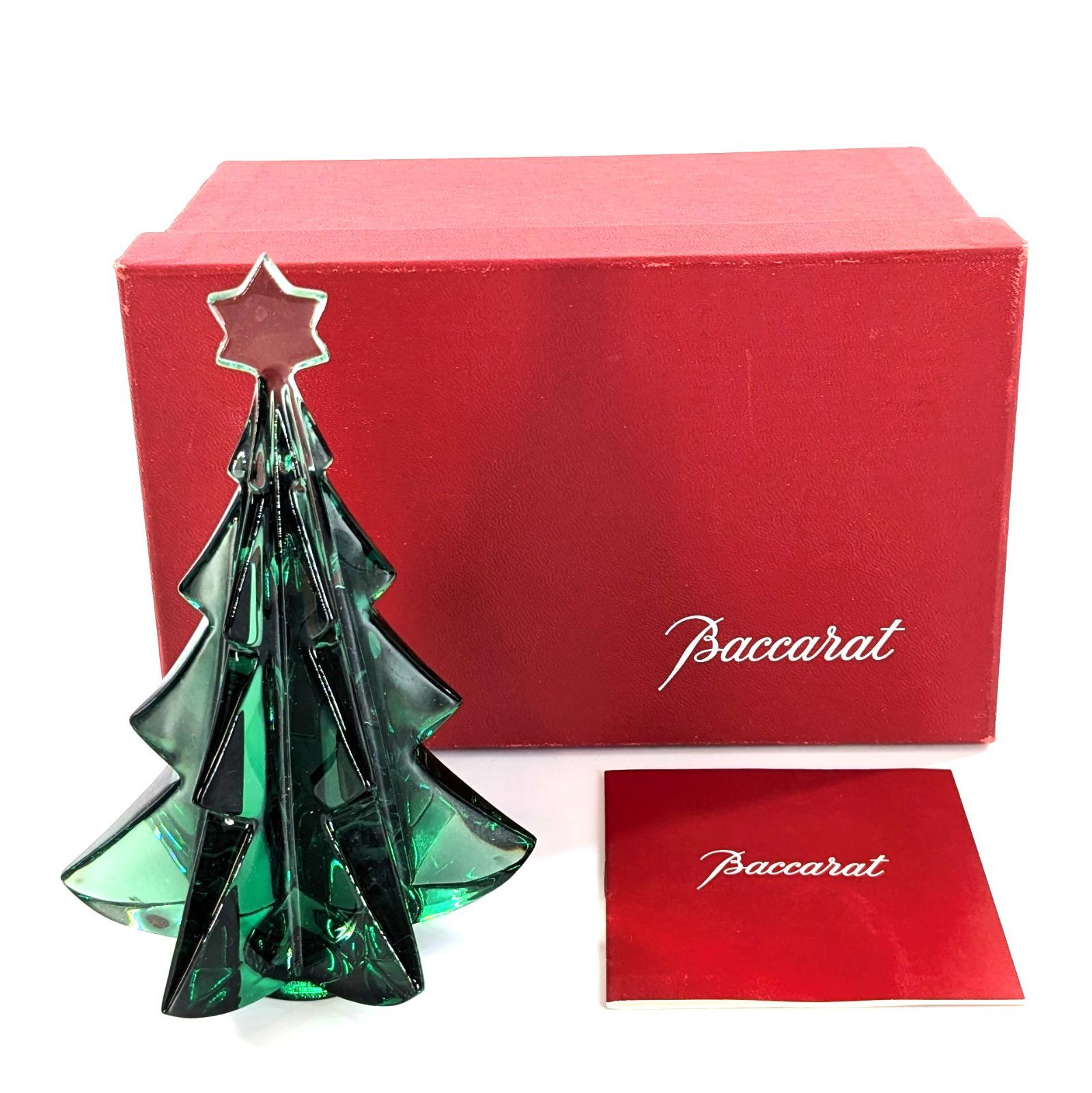 Baccarat バカラ 置物 ノエル クリスマスツリー グリーン 箱付き【QG-44】