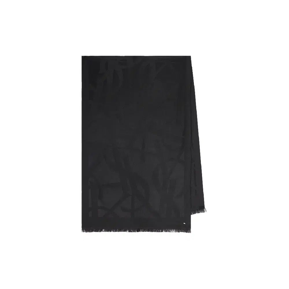 新商品 Saint Laurent サンローラン モノグラム ジャカード マフラー ブラック