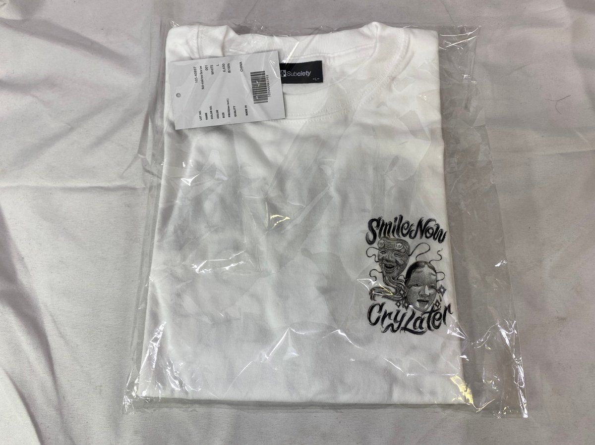 未使用品】Subciety サブサエティ Noh-mask two face tee プリント T 
