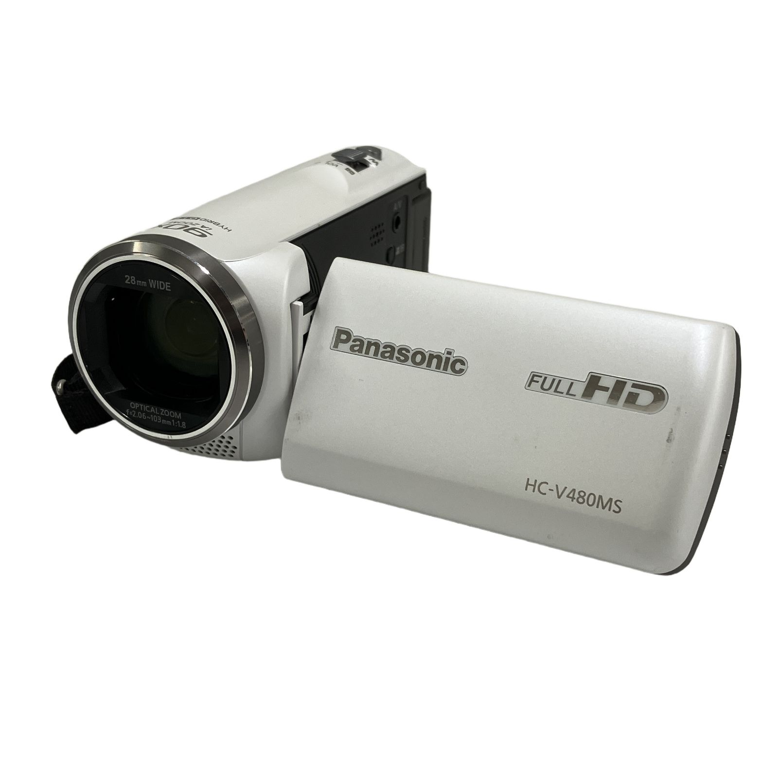 Panasonic HC-V480MS デジタルハイビジョンビデオカメラ ホワイト 2018年製 32GB 内蔵 中古 T11331945