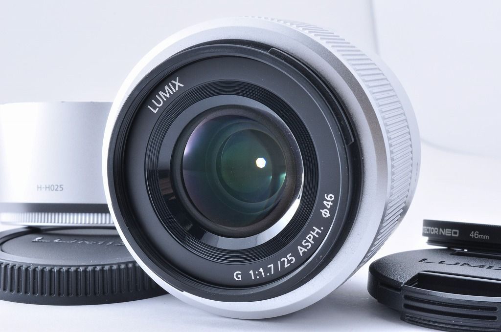 【2ヶ月保証付き】Panasonic LUMIX G 25mm F1.7 ASPH. シルバー マイクロフォーサーズ ＃1614