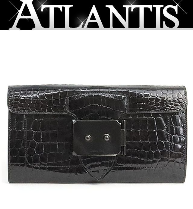 【広尾店】美品 グッドロック クラッチバッグ ソーブラック クロコダイルニロティカス C刻印(2018年) 【19309】
