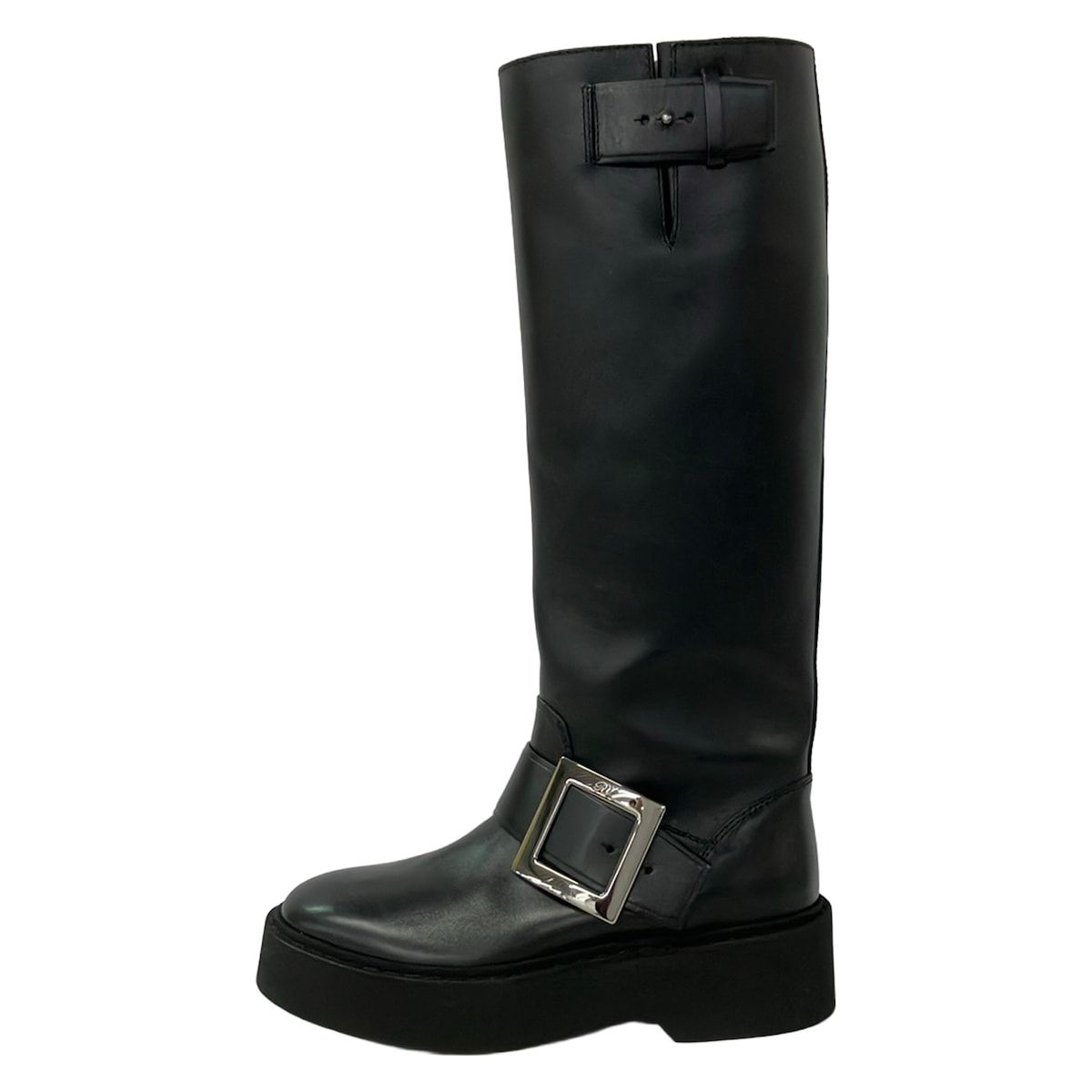 RogerVivier(ロジェヴィヴィエ) ロングブーツ 39 レディース - 黒×シルバー レザー
