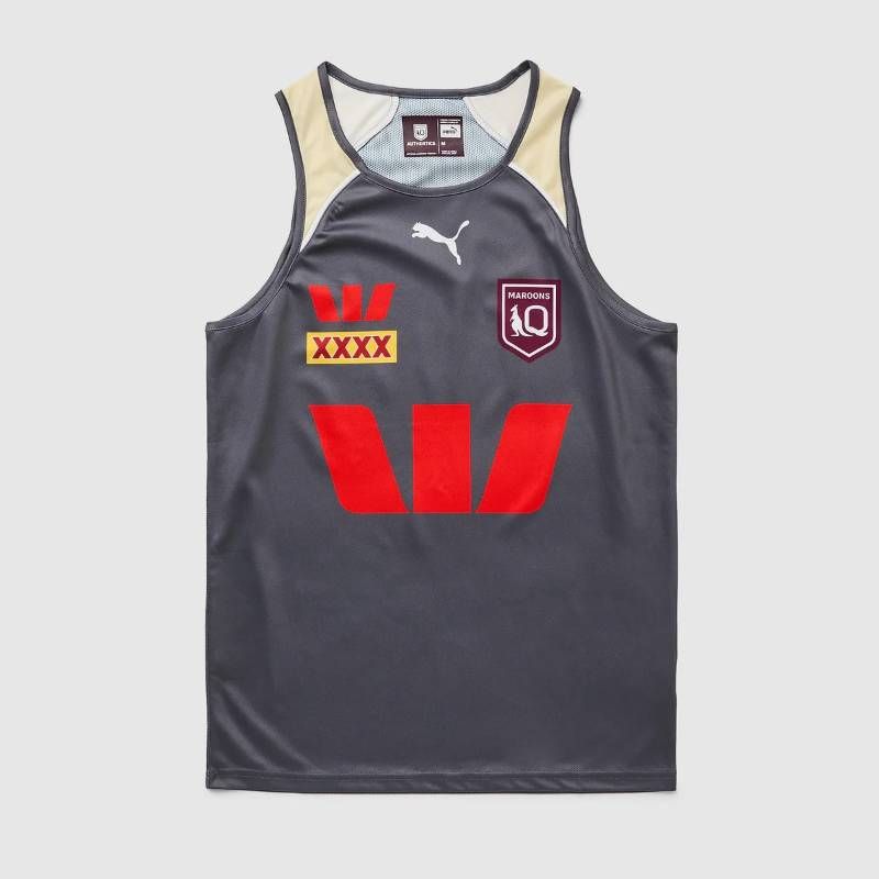 【送料無料・匿名配送】PUMA プーマ クウィーンズランドマルーンズ 2026 公式 トレーニング シングレット バーガンディ ラグビー ノースリーブ 新品 正規品