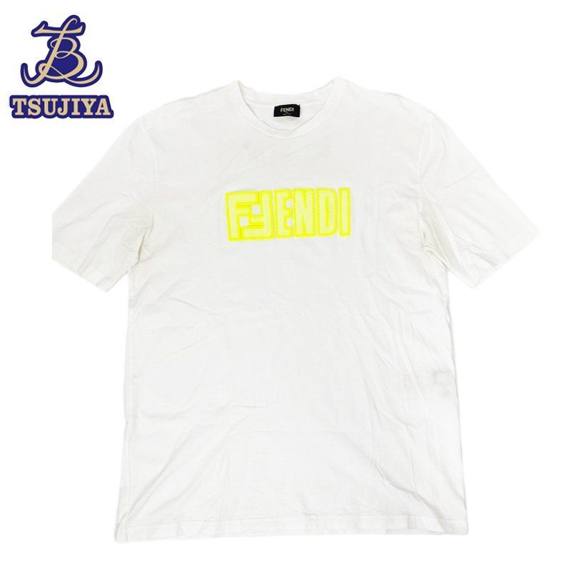 中古B FENDI フェンディ 半袖Tシャツ CA05619636L ホワイト メンズ Mサイズ 辻屋質店A2423