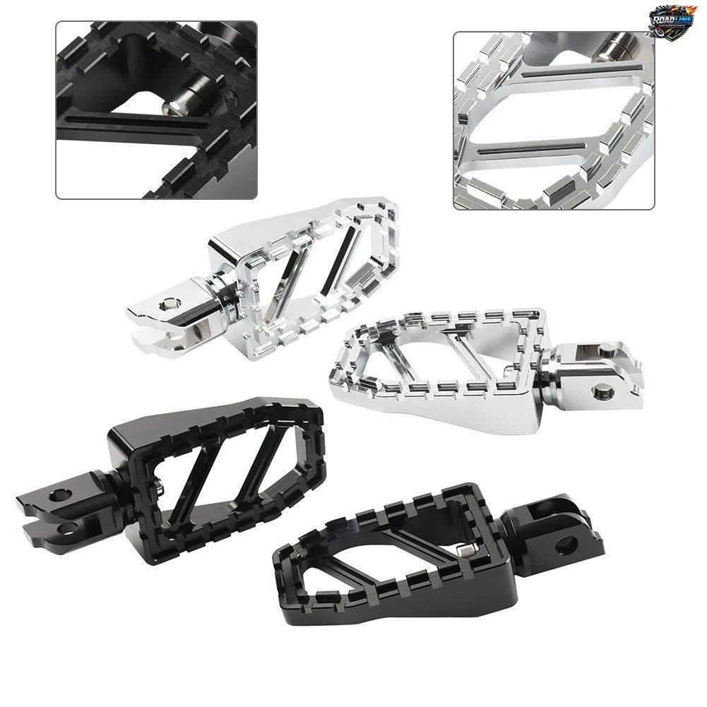 ハーレーダビッドソン ソフテイル ファットボーイ ローライダー 2018-2023用 CNC加工フロントフットペグ/フロアボード ブラック/クローム 1