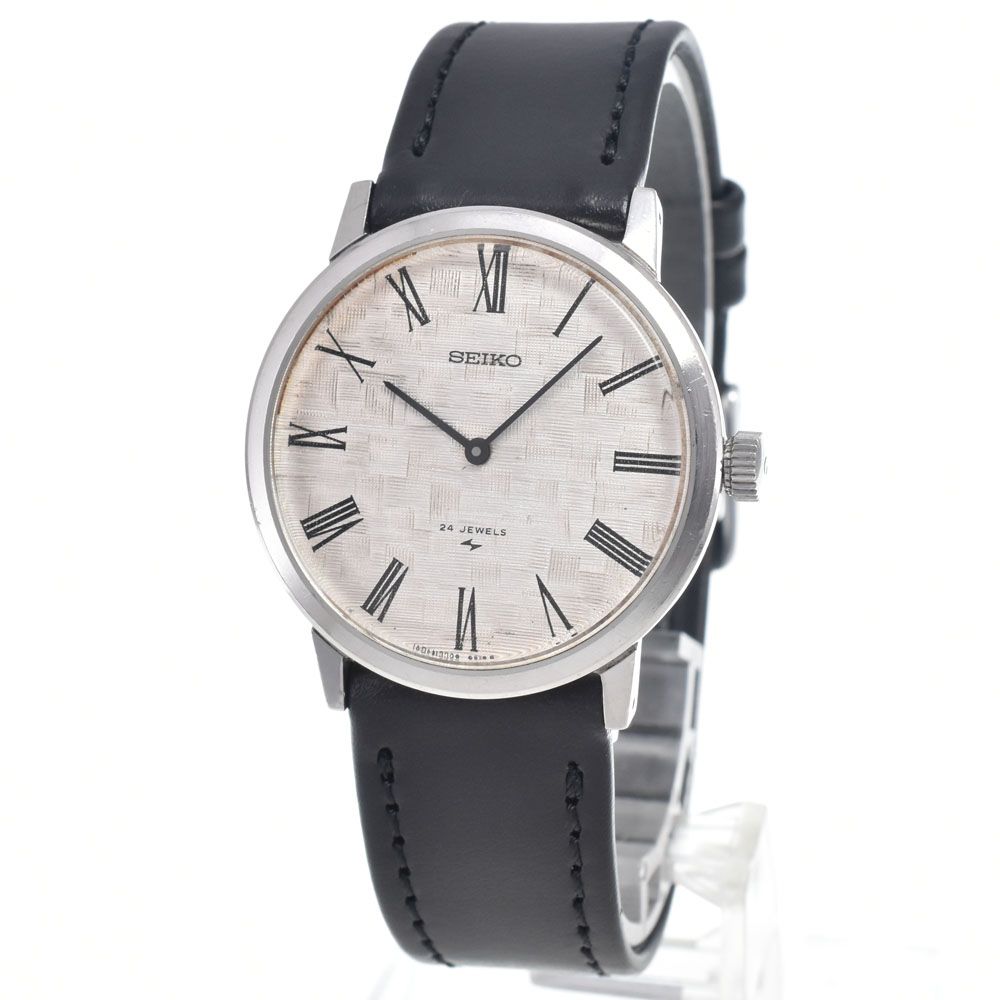 セイコー SEIKO 4S24-0060 シャリオ シルバー 手巻き メンズ 腕時計 H