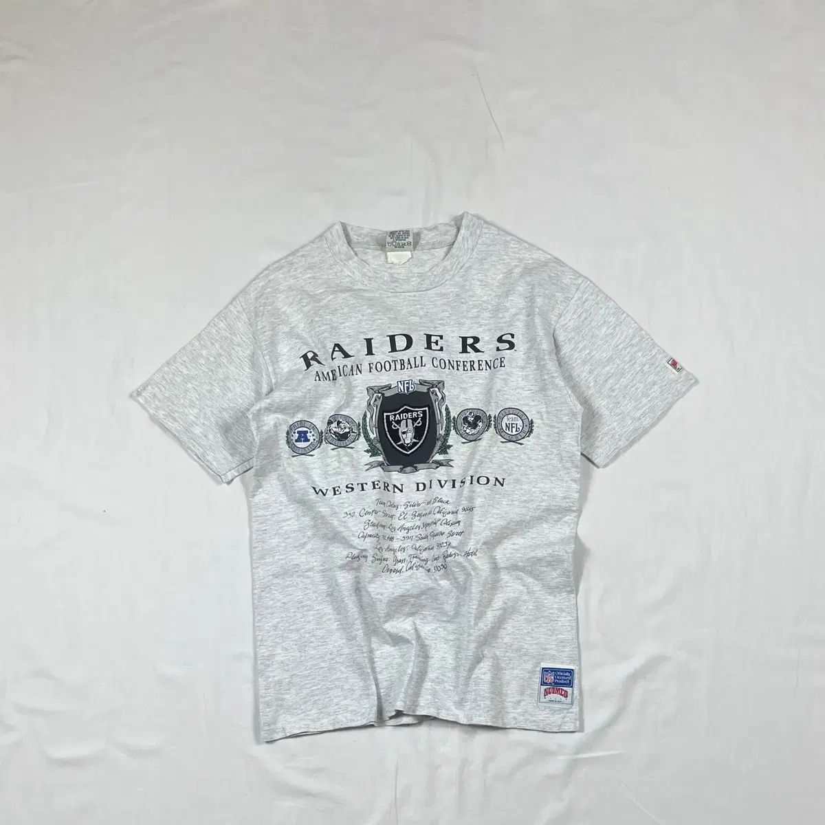 90s NFL レイダース チーム プリント 半袖Tシャツ