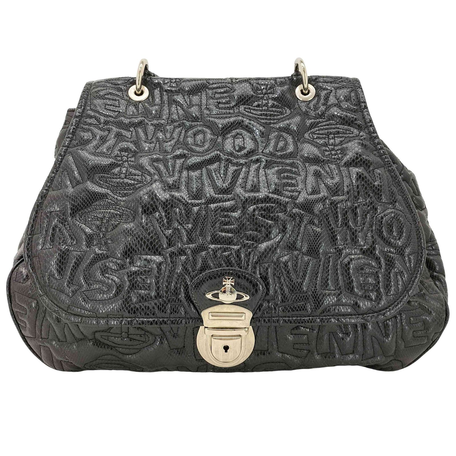 ヴィヴィアンウエストウッド Vivienne Westwood パイソン 型押し オーブ ハンドバッグ レディース 表記無