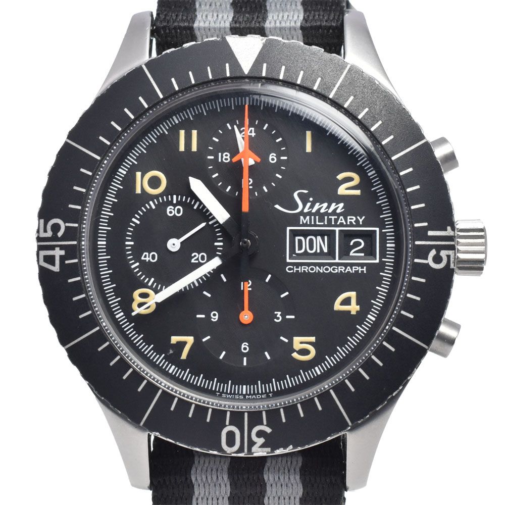 ジン Sinn 156.B ミリタリー クロノグラフ ブラック 自動巻き メンズ