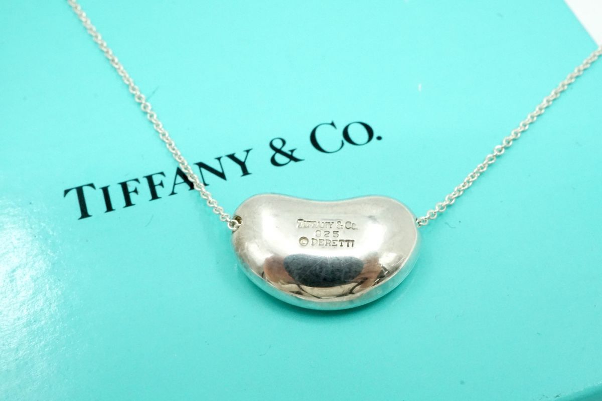 ティファニー ビーンズ ネックレス ペンダント エルサ ペレッティ アクセサリー SV925 銀 シルバー TIFFANY&Co. 6742j