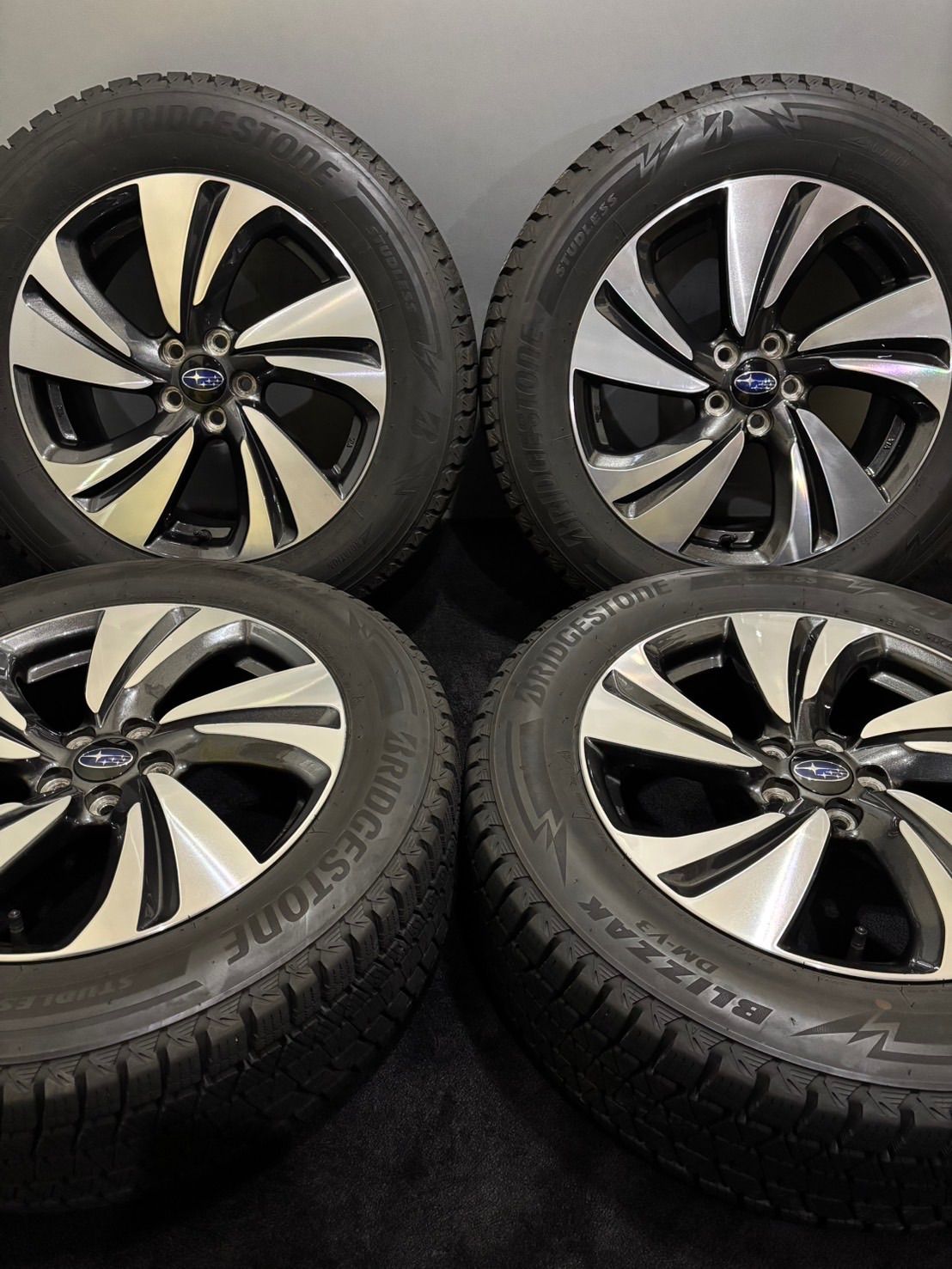 ★225/60R17 BRIDGESTONE/DM-V3 20年製 スバル XV 純正 17インチ 7J +55 100 5H スタッドレス 4本 (南8-M490)